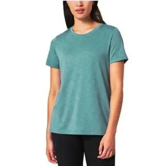 ❤️ NWOT Mondetta Active Tee Green XXL Short Sleeved Striped T-shirt Lightweight - Picture 1 of 10